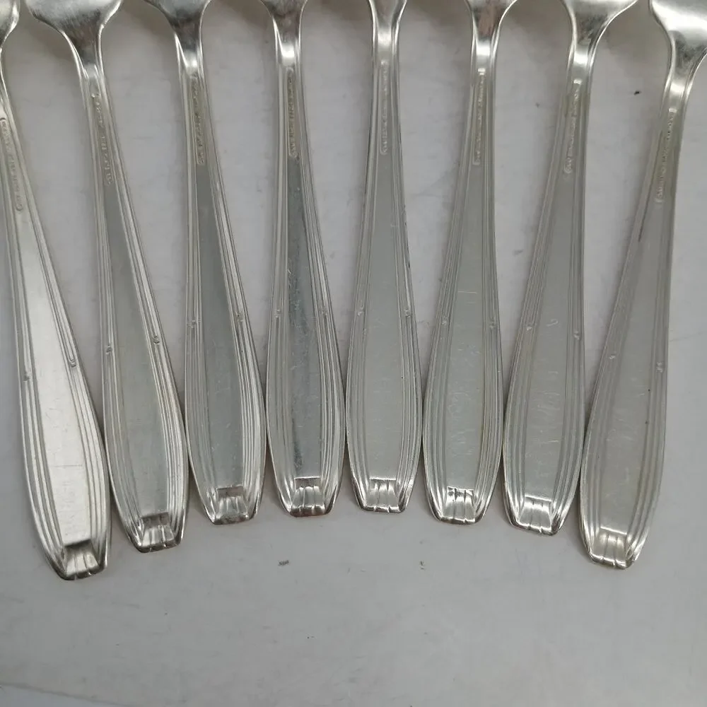 8X DF Harmony House by Wallace Serenade Silverplate Flatware Dinner Forks Vtg